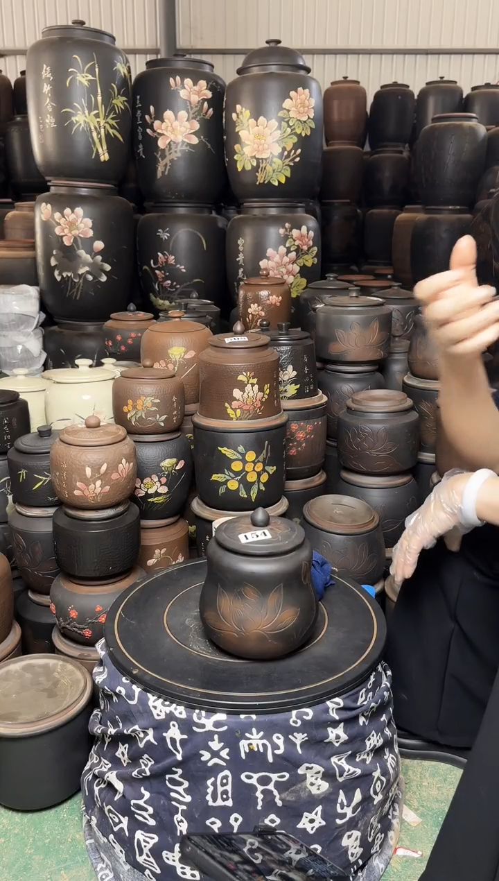 【闪购商品】壶瑕疵茶叶罐  小葫芦荷花 524