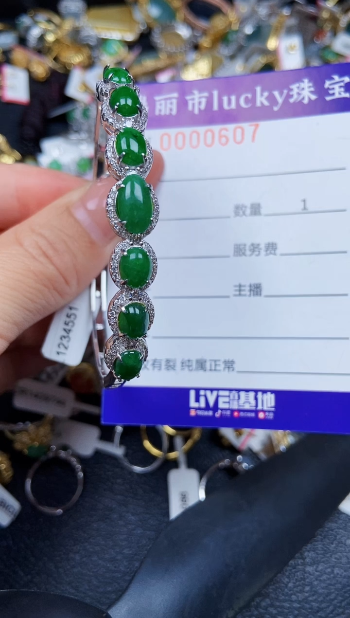 翡翠银S925镶嵌颈饰0607