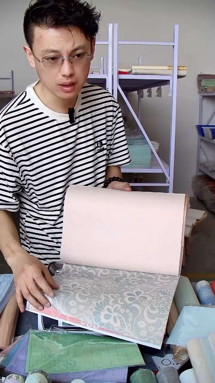 褚皮微喷五色蕾丝纹34*138 50张