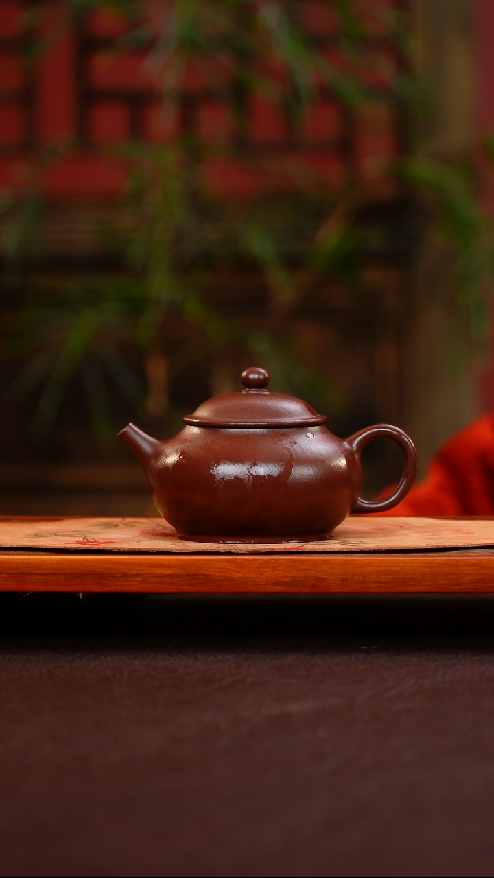 茶壶紫砂紫袍玉砂 潘壶 160cc