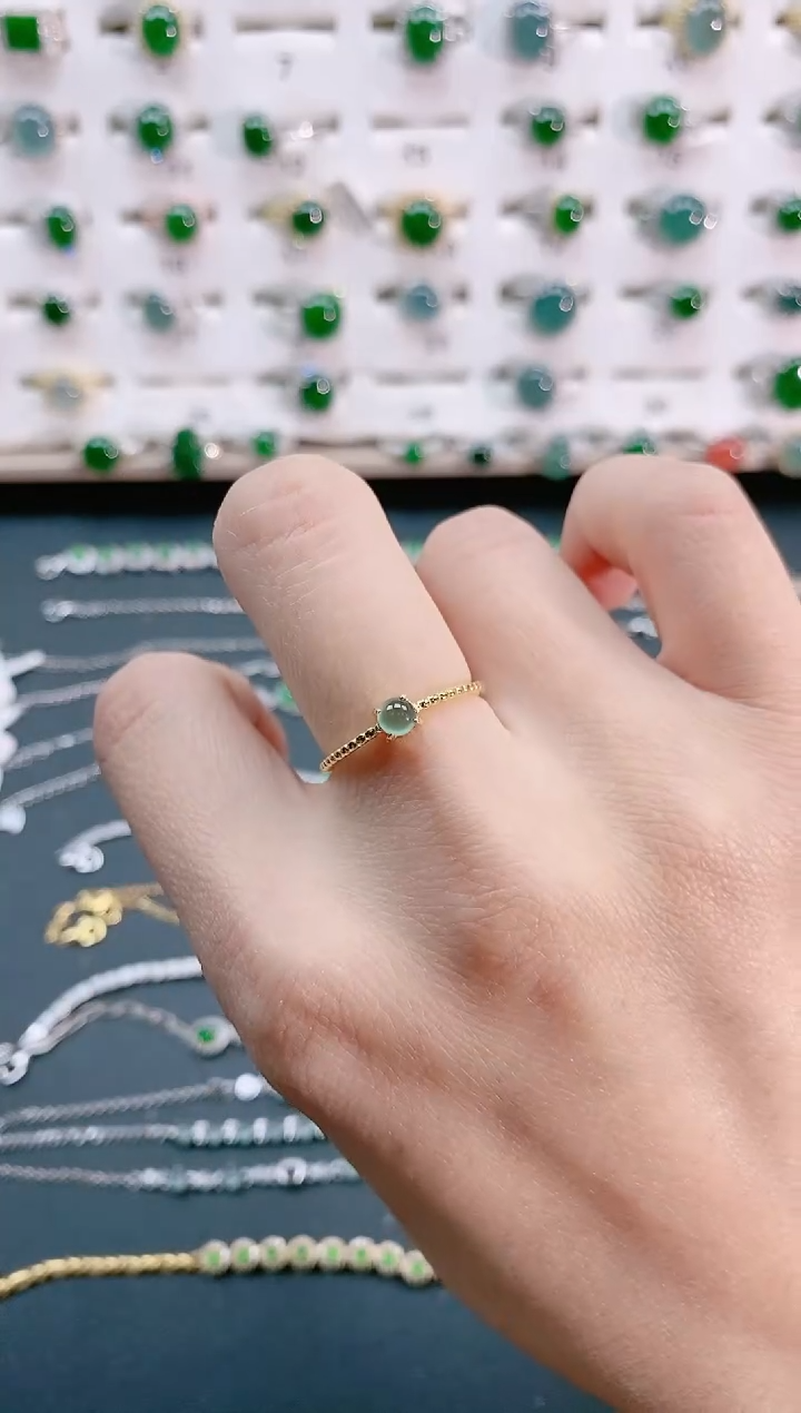 【闪购商品】翡翠戒指银S925镶嵌天然翡翠