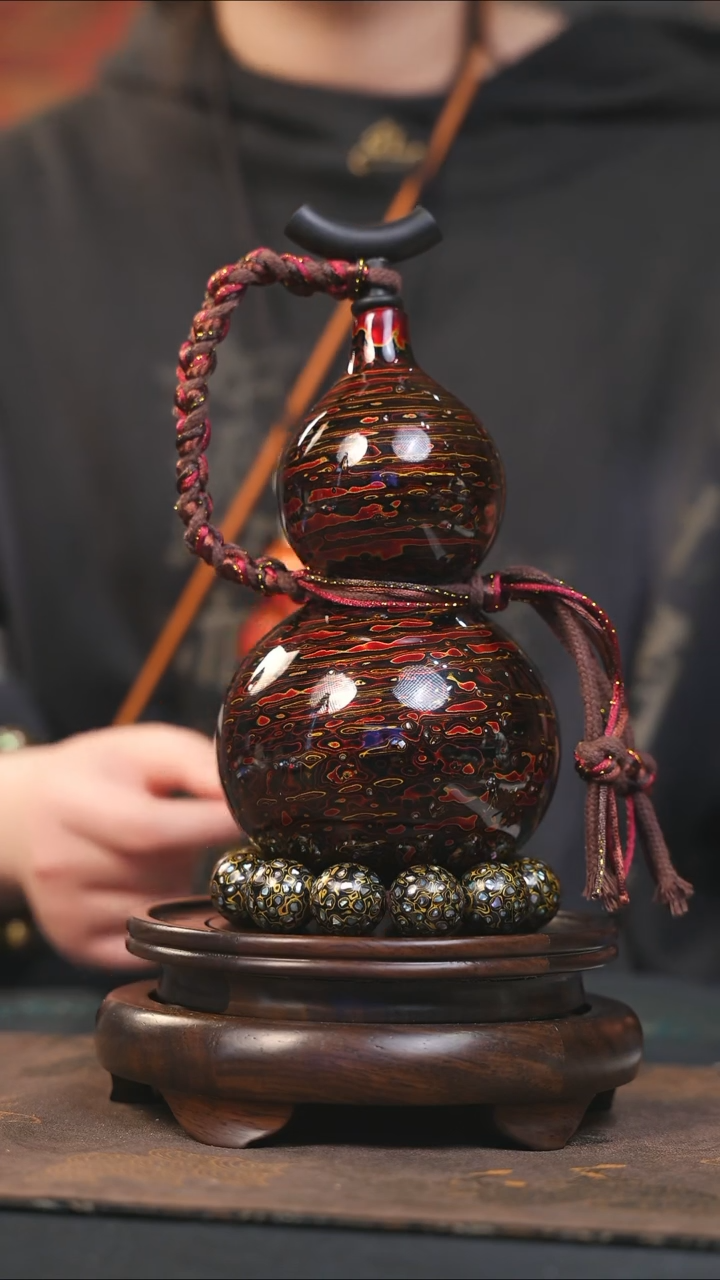 【闪购商品】YU189漆艺酒葫芦不包手串及旋转底座
