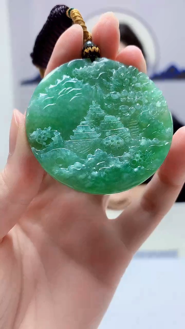 【闪购商品】定制翡翠未镶嵌4829zm-毛货挂件山水103