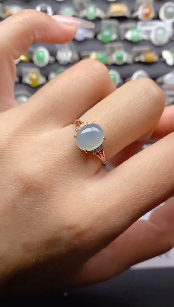 【闪购商品】翡翠戒指银S925镶嵌S925银镶嵌翡翠戒指