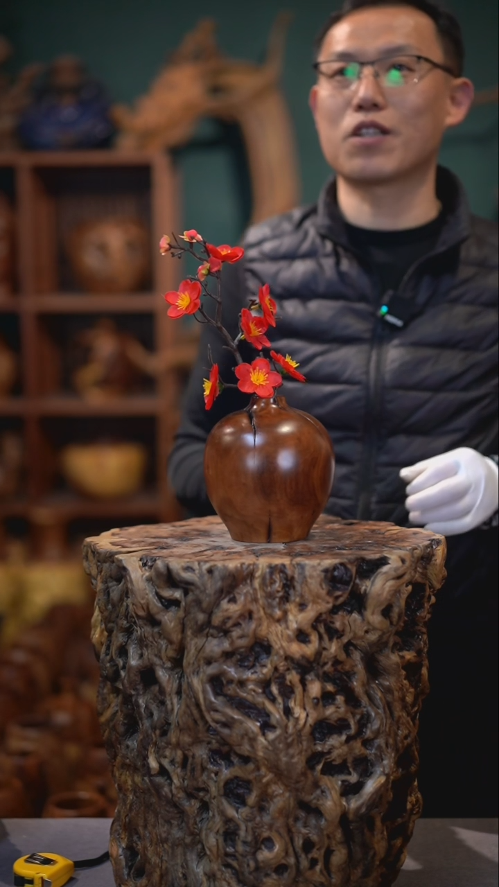 【闪购商品】枣木雷击枣木石榴瓶