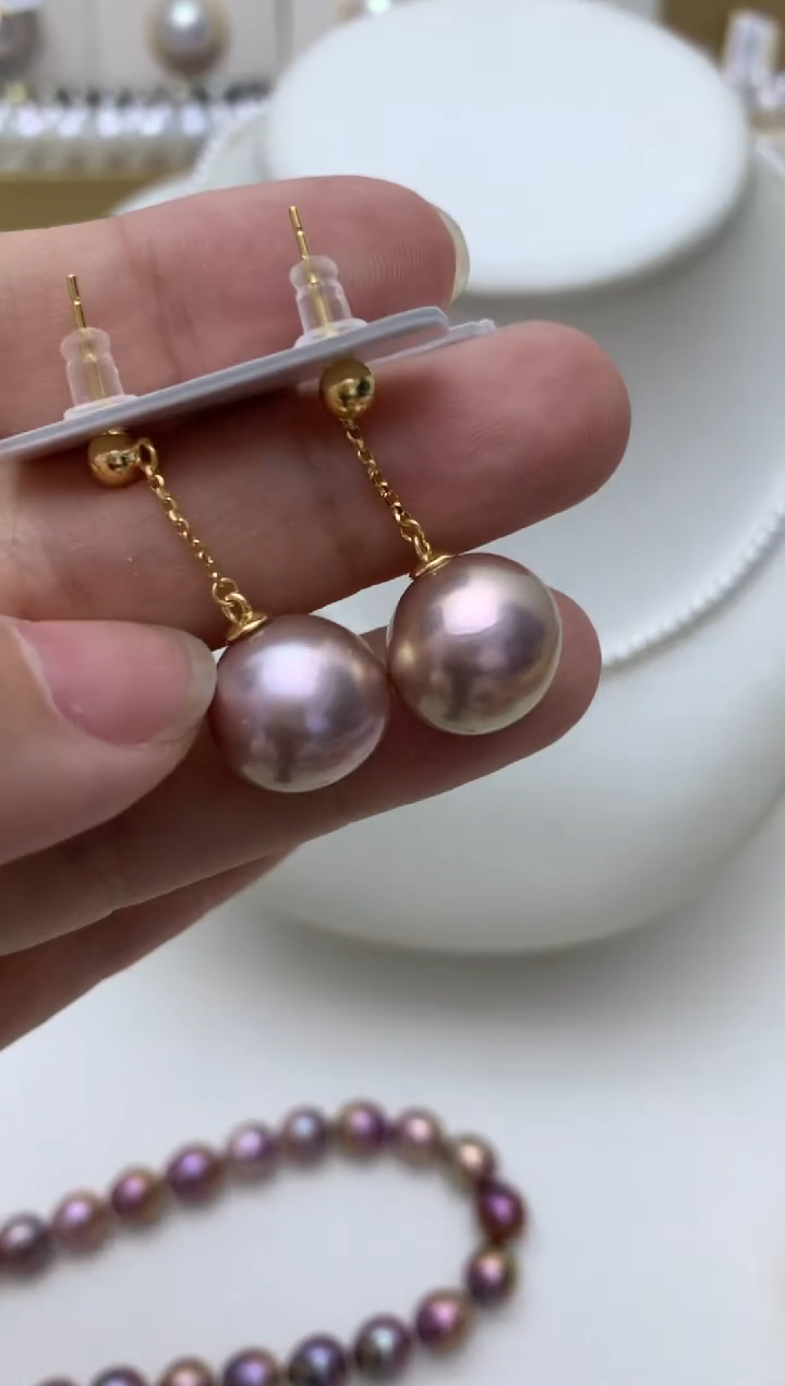 银S925镶嵌耳饰淡水珍珠w53 