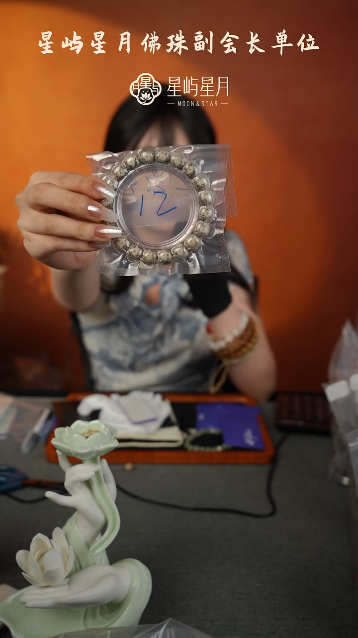 手串星月菩提12*11骨瓷白-F01