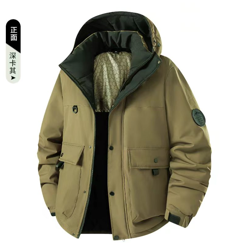 VANCAMEL/西域骆驼68002冬季情侣款御寒工装加厚石墨烯保暖棉服