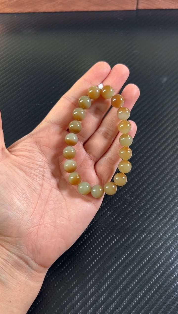 未镶嵌手串和田玉若羌微色差卡10 mj