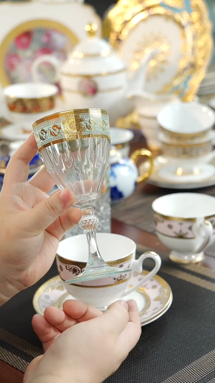 【闪购商品】瓷片高脚杯2个打包  福利价微瑕