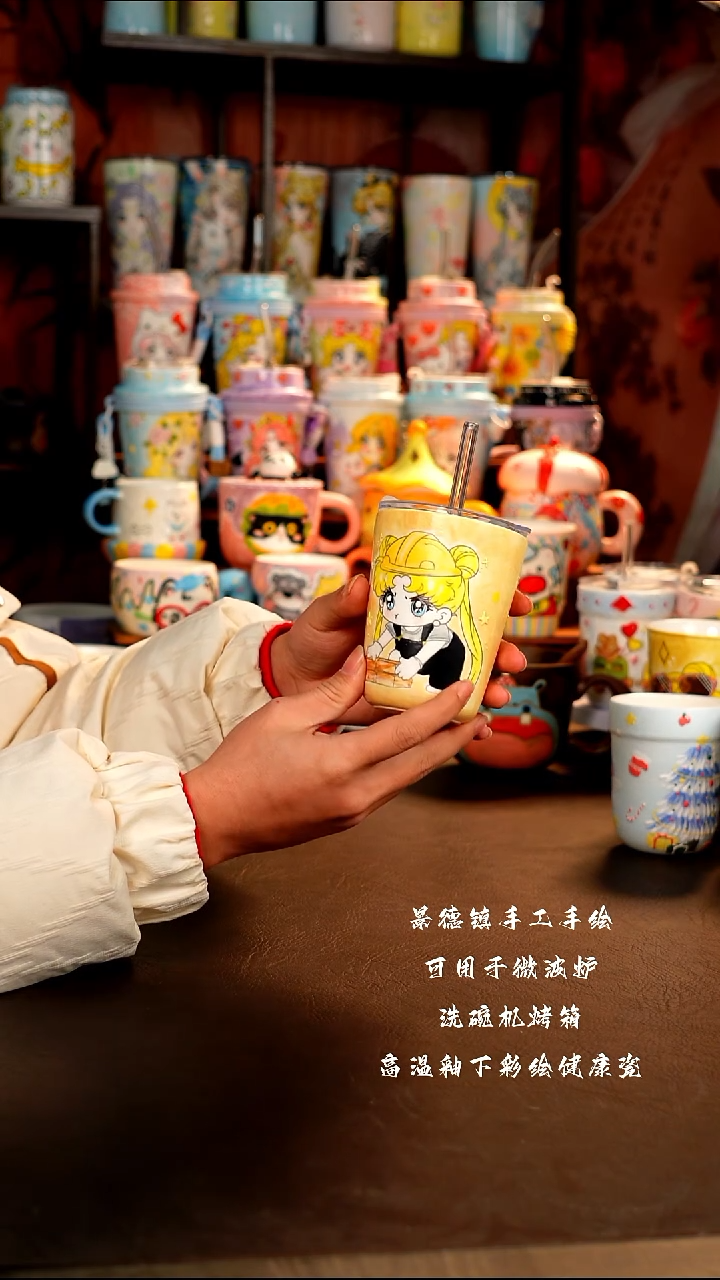 景德镇手工手绘陶瓷杯杯