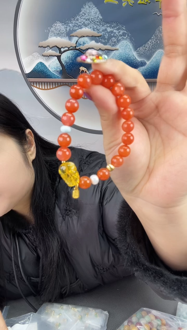 未镶嵌南红貔貅手串南红玛瑙莉*莉120