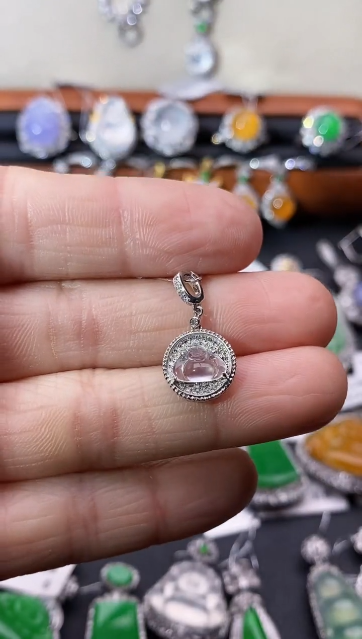 【闪购商品】翡翠吊坠(不含链)18K金镶嵌吊坠