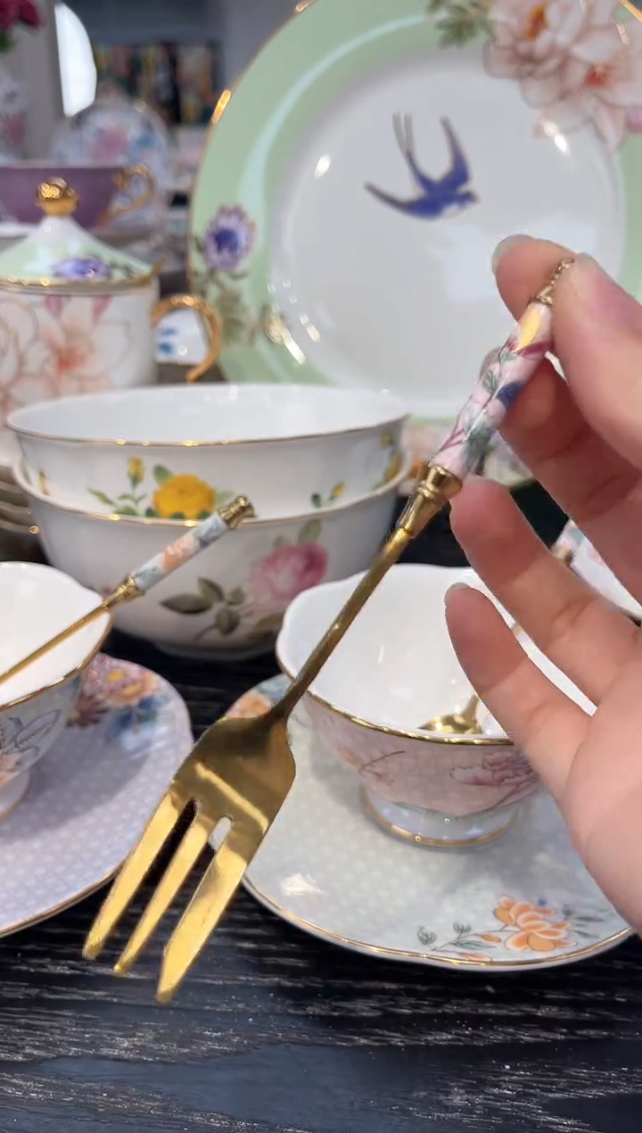 骨瓷粉色 叉         