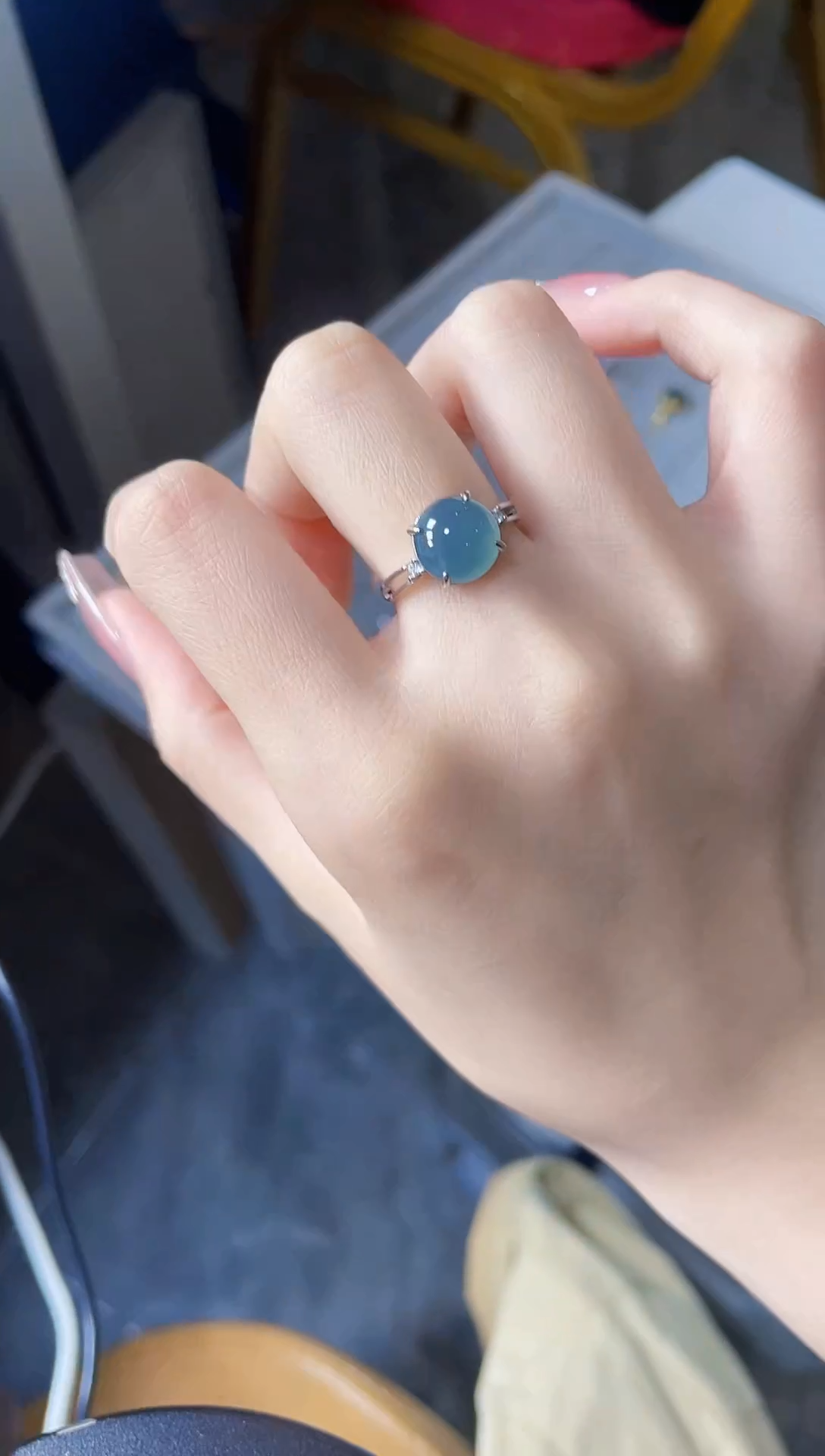 【闪购商品】翡翠戒指银S925镶嵌5476457