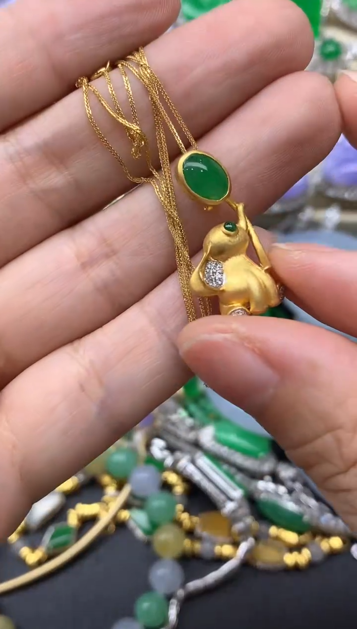 【闪购商品】翡翠颈饰18K金镶嵌584-中国好珍宝