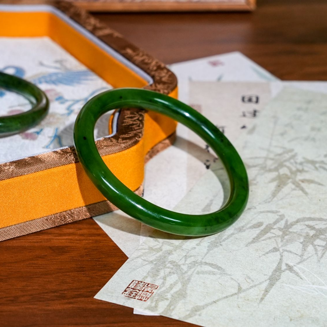 【产品部专享】天然和田玉碧玉圆条手镯 女款玉镯 多样性发一cg