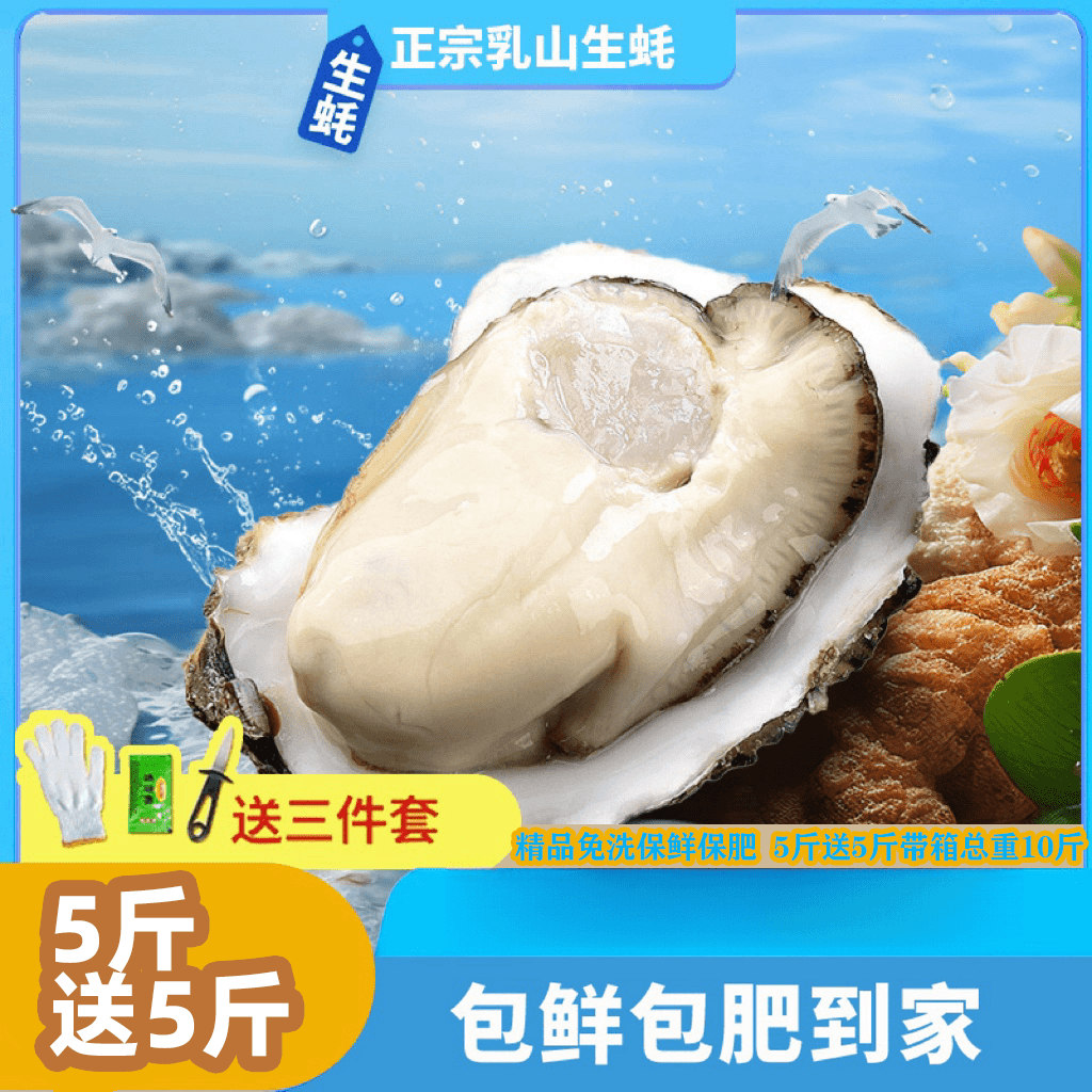 【8XL 巨无霸】5斤送5斤正宗乳山生蚝原产地新鲜精品级海蛎子