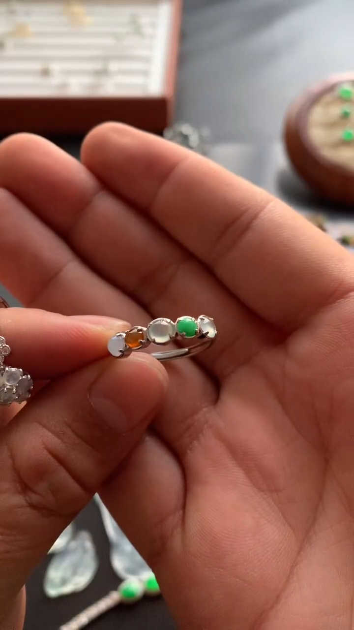 银S925镶嵌戒指翡翠老郭珠宝