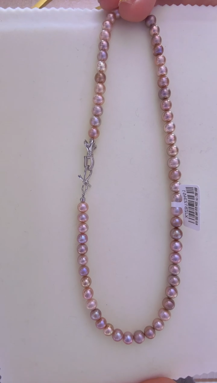 【闪购商品】淡水珍珠项链未镶嵌无核6.5-7.5mm+S925银项链