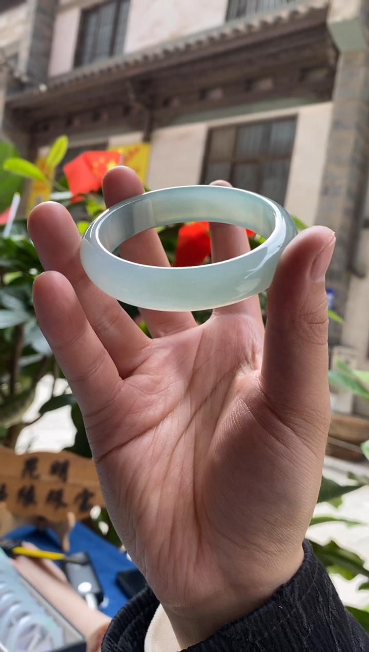 未镶嵌手镯翡翠58圈