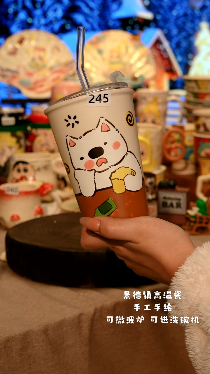 陶瓷245景德镇原创设计师款高温陶瓷手工手绘餐具碗盘子