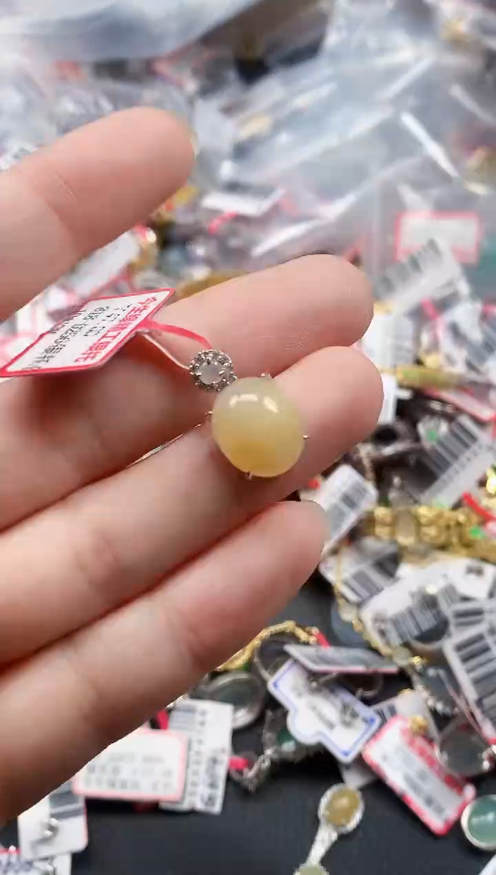 银S925镶嵌戒指翡翠天然A货缅甸翡翠