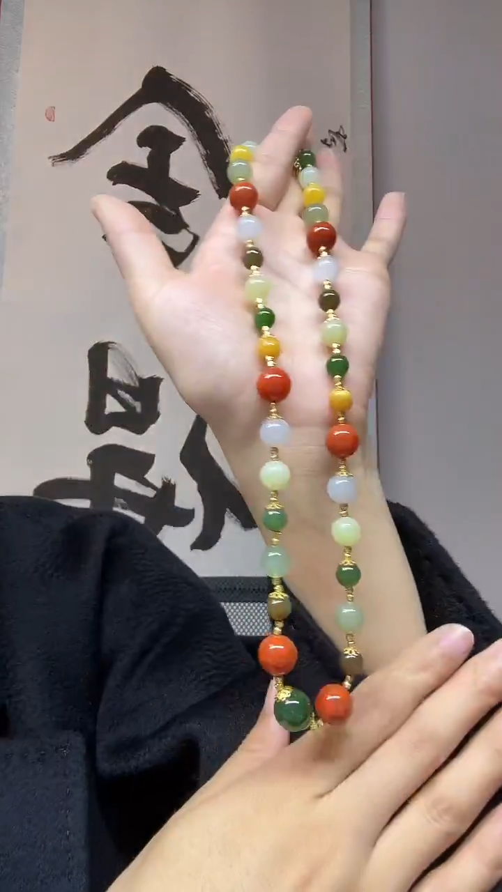 项链未镶嵌和田玉多宝项链