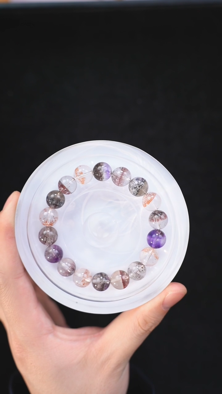 【闪购商品】水晶手链未镶嵌d162 超七手链10mm+