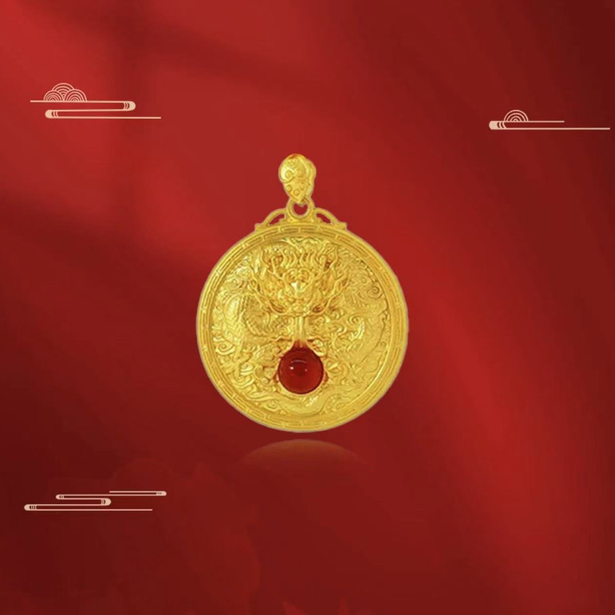 【董老板】时尚霸气真龙天子合金吊坠赠珠链