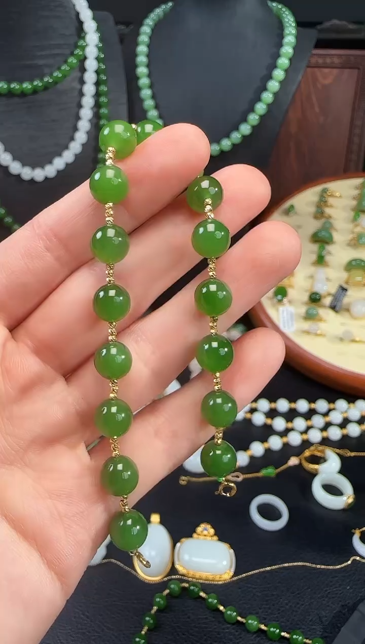 手链18K金镶嵌和田玉1