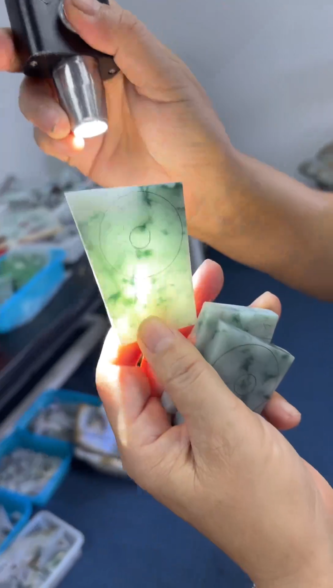 定制翡翠未镶嵌平安扣包工多样性发货一个