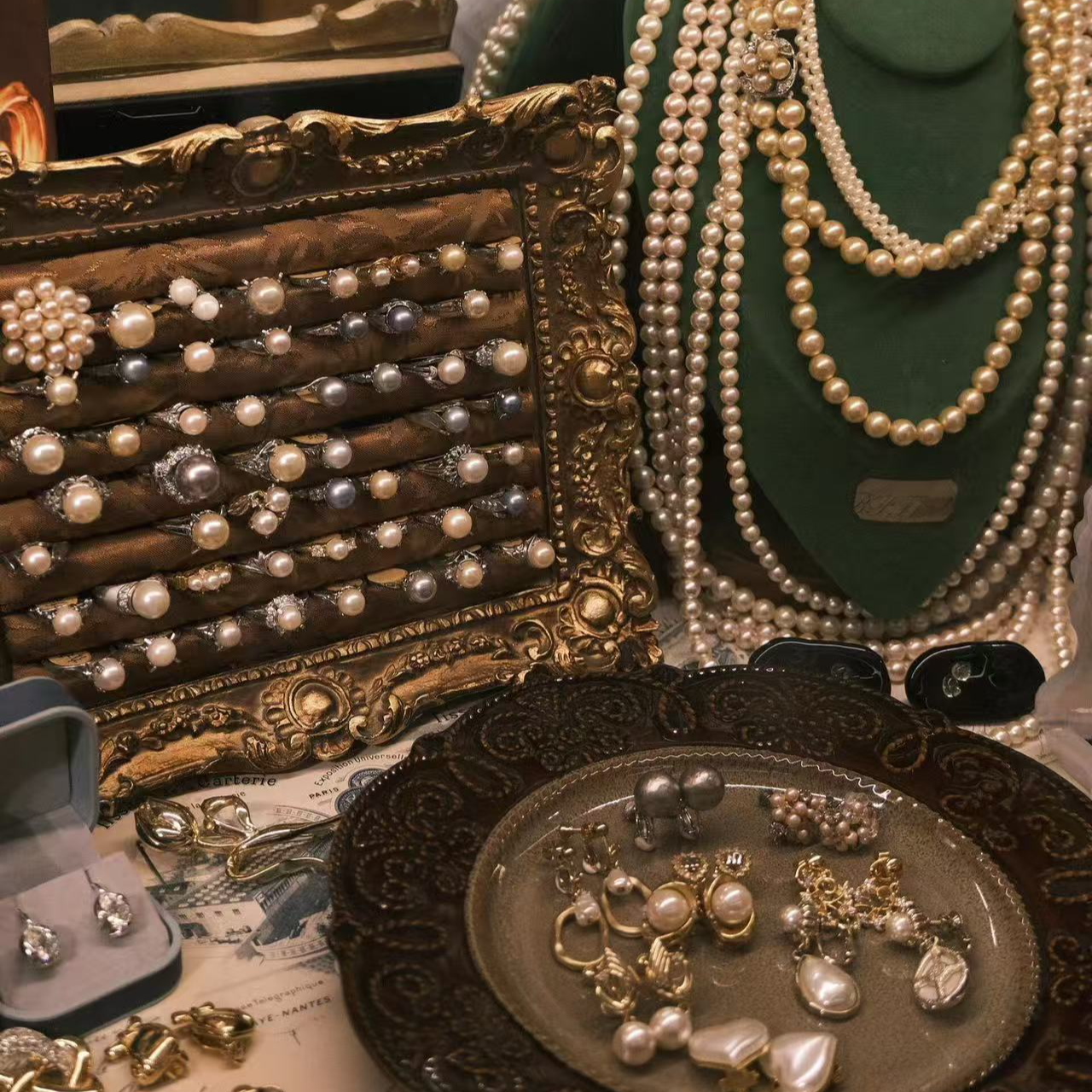 铜合金耳饰 中古复古高奢饰品69