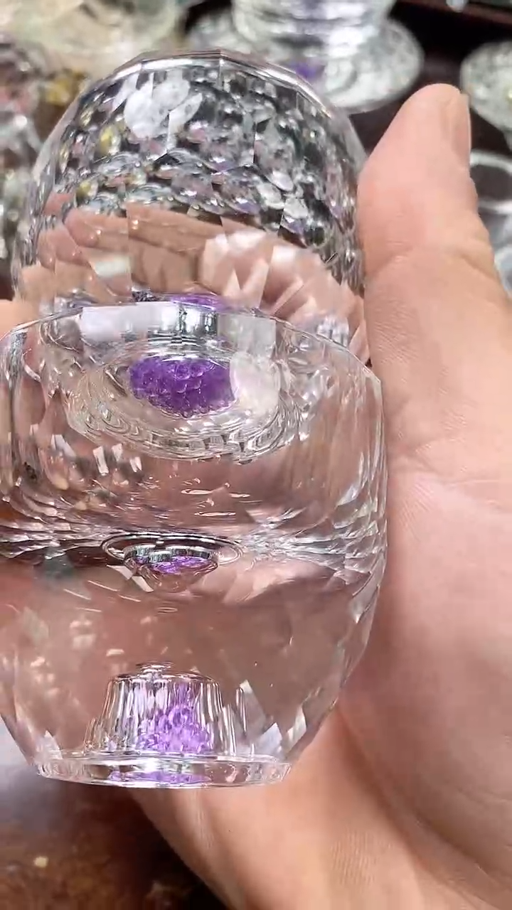 【闪购商品】玺宴新款水晶大多面茶碗紫罗兰2个装