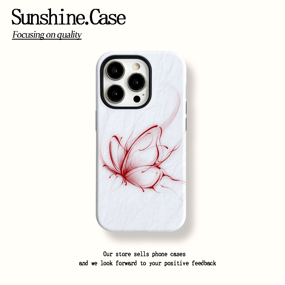 【小臻壳专属】菲林二合一适用苹果华为vivo小米oppo手机壳红色蝴蝶