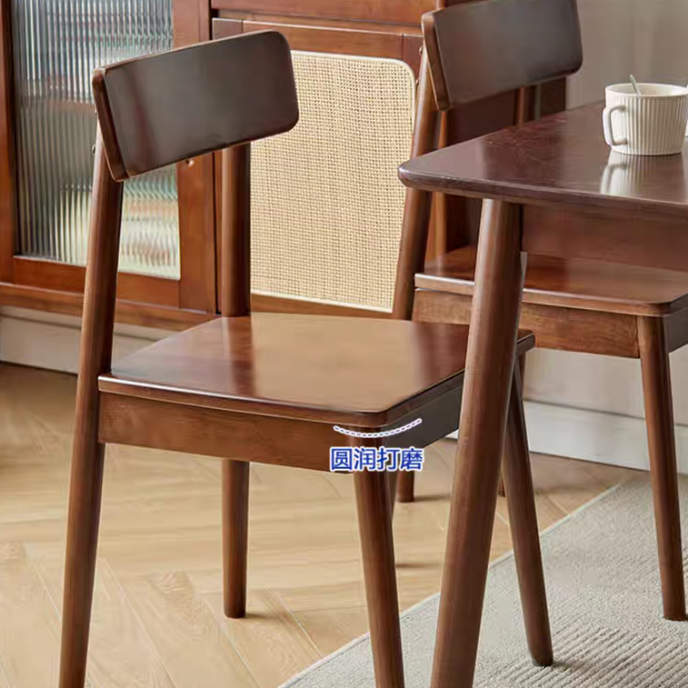 云云佳美全实木餐椅餐厅椅子靠背书桌椅现代简约整装椅子
