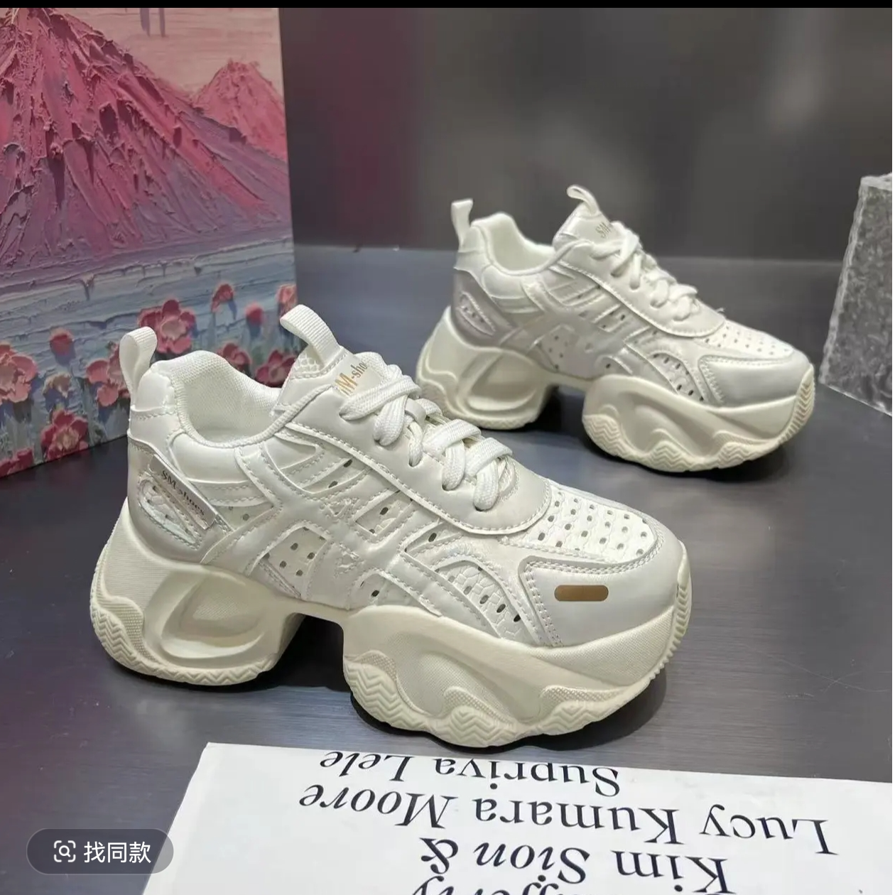 Q网面老爹鞋女2025夏季新款休闲鞋女透气女款