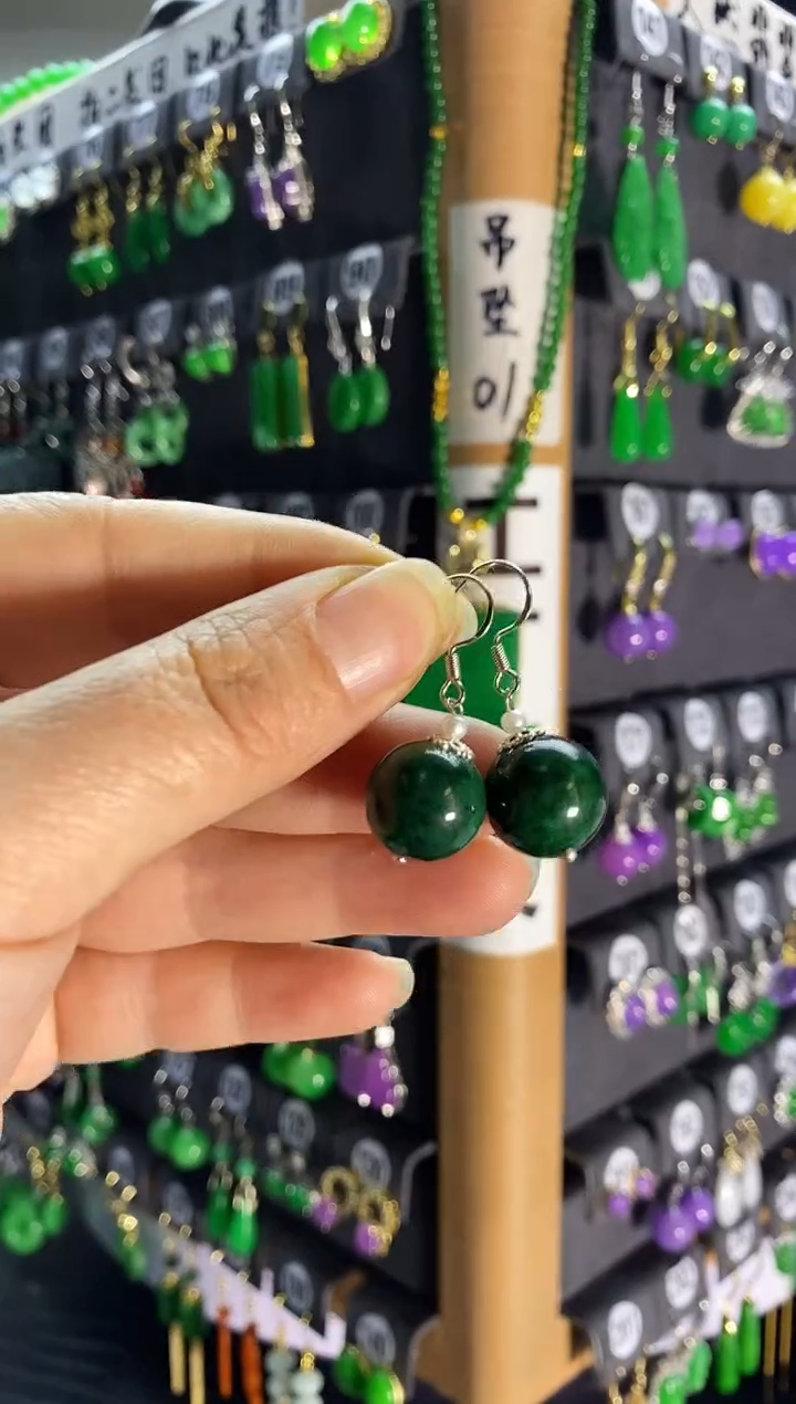 【闪购商品】翡翠耳饰银S925镶嵌02....