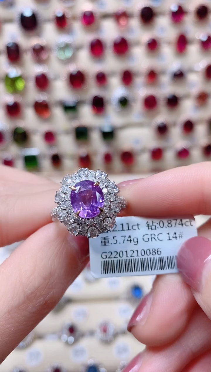 【闪购商品】彩色蓝宝石18K金戒指18K金镶嵌1