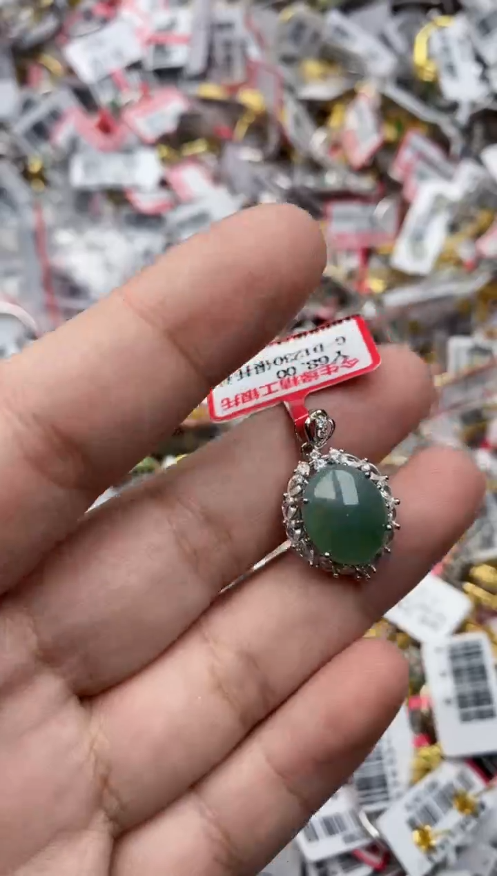 【闪购商品】翡翠戒指银S925镶嵌66666---1