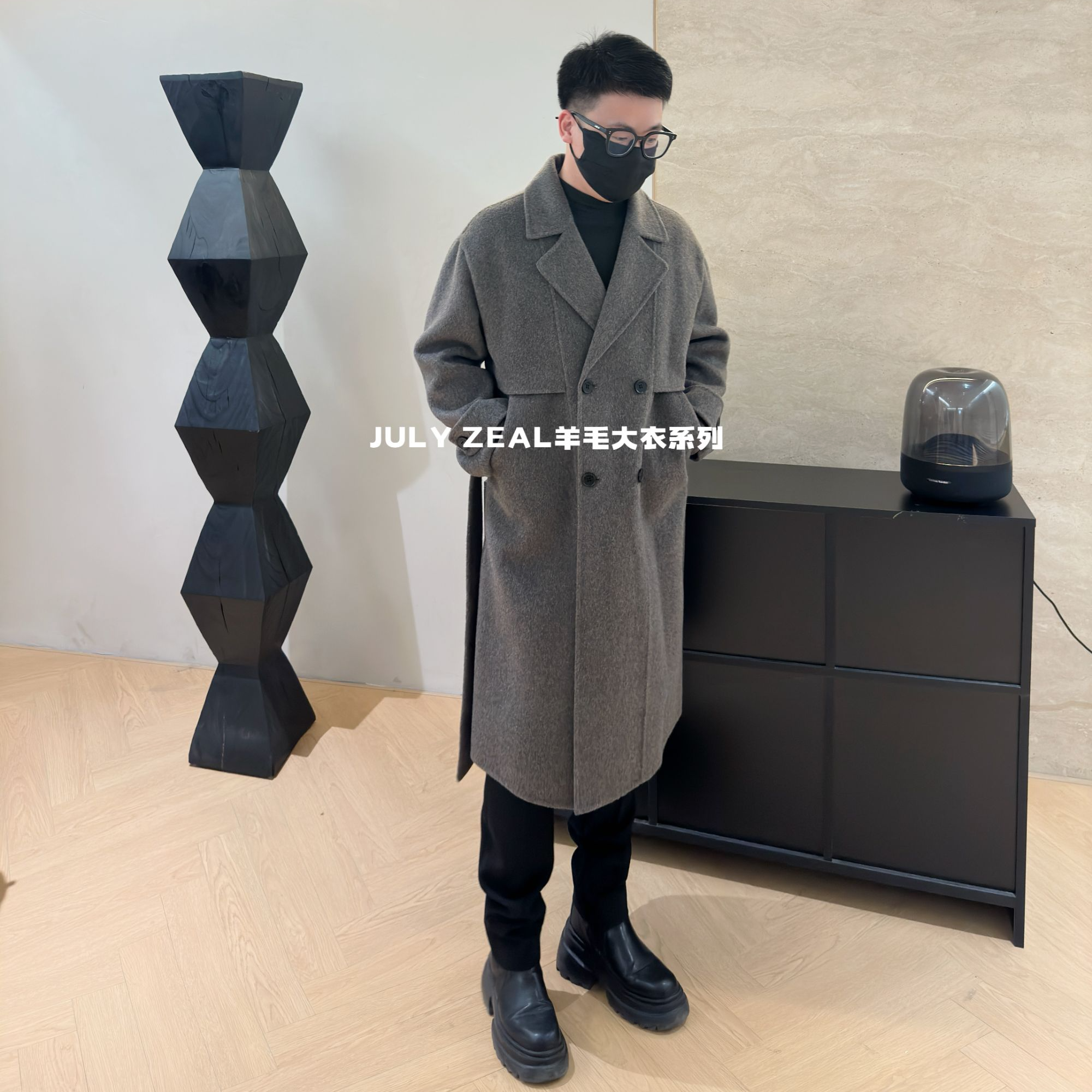 JULYZEAL26秋冬高奢高品时尚保暖前卫纯羊毛大衣男女款JLB29