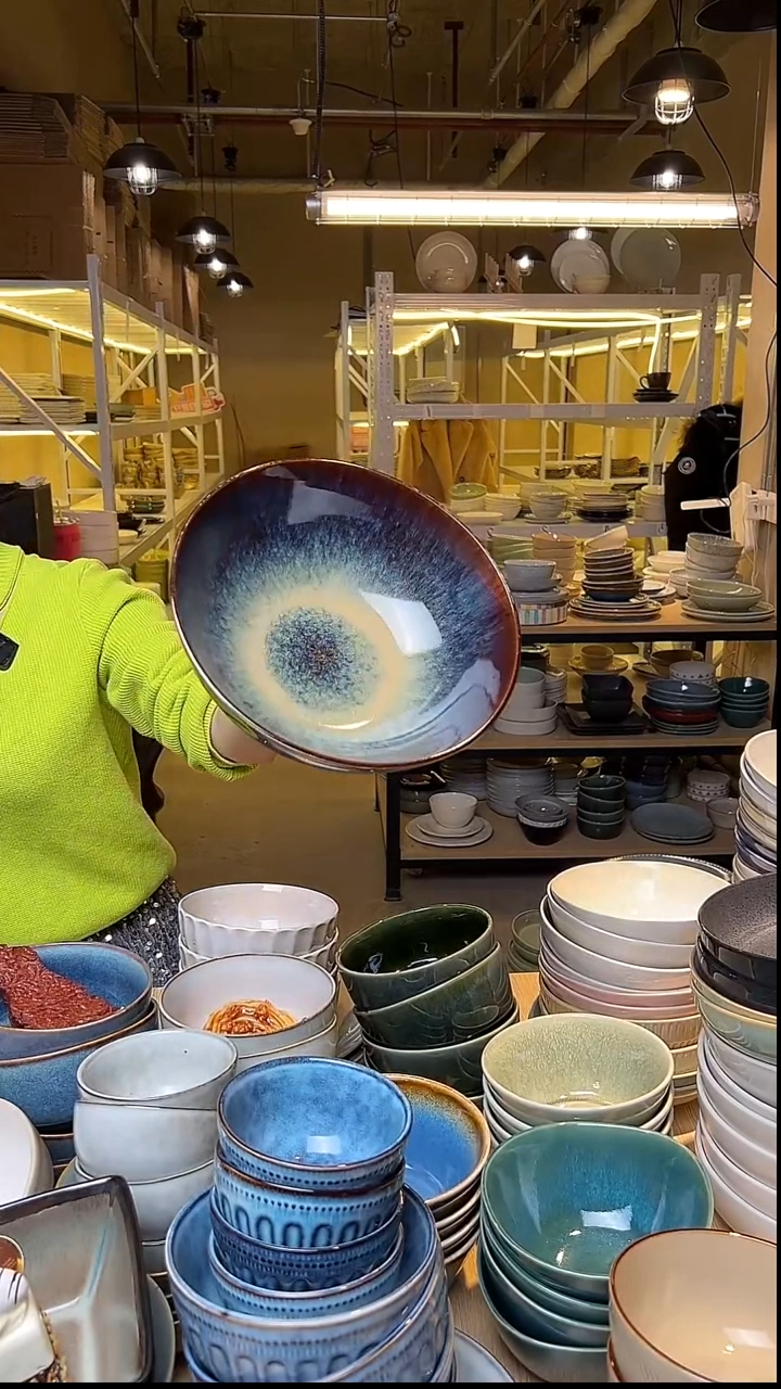 瓷304外贸尾货窑变釉下彩默认瑕疵