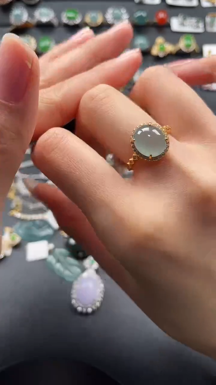 【闪购商品】翡翠戒指银S925镶嵌47654754