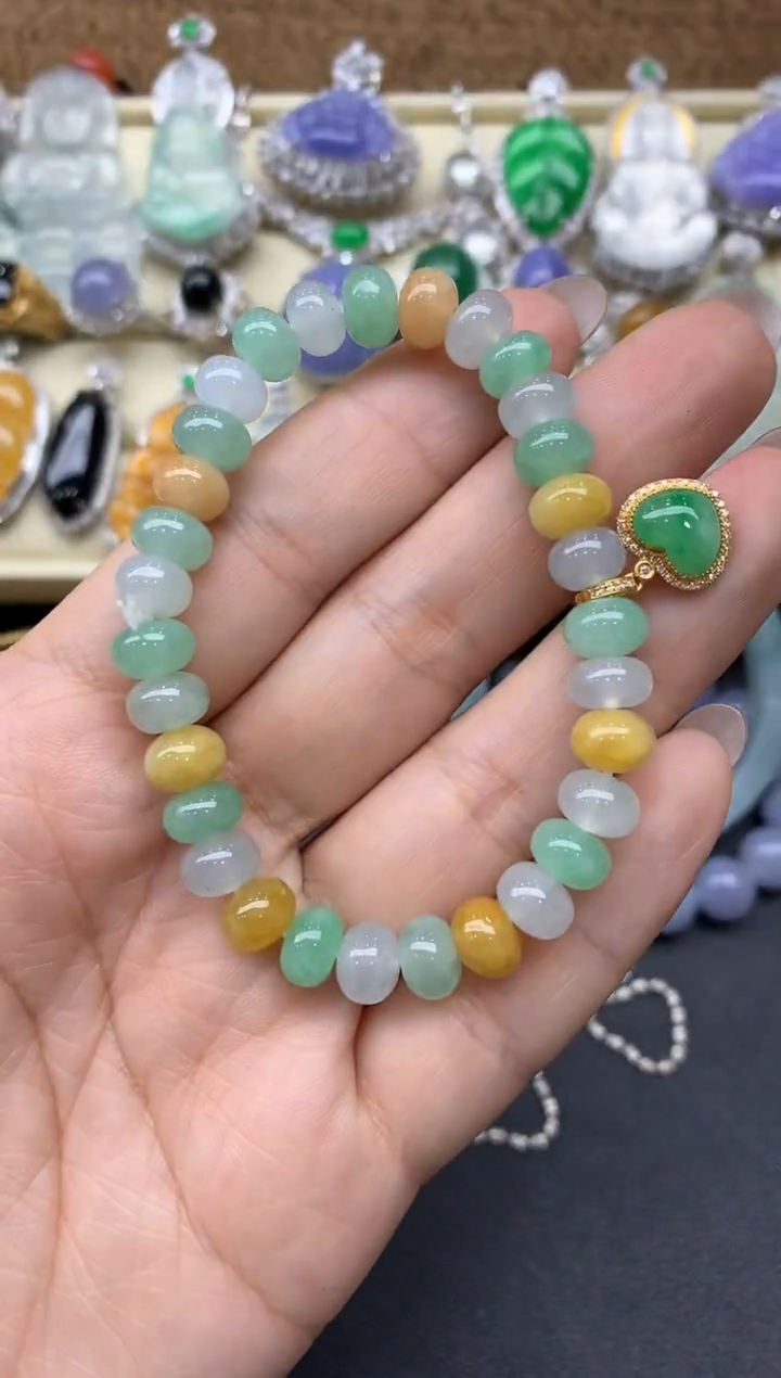 【闪购商品】翡翠手串18K金镶嵌162-中国好珍宝