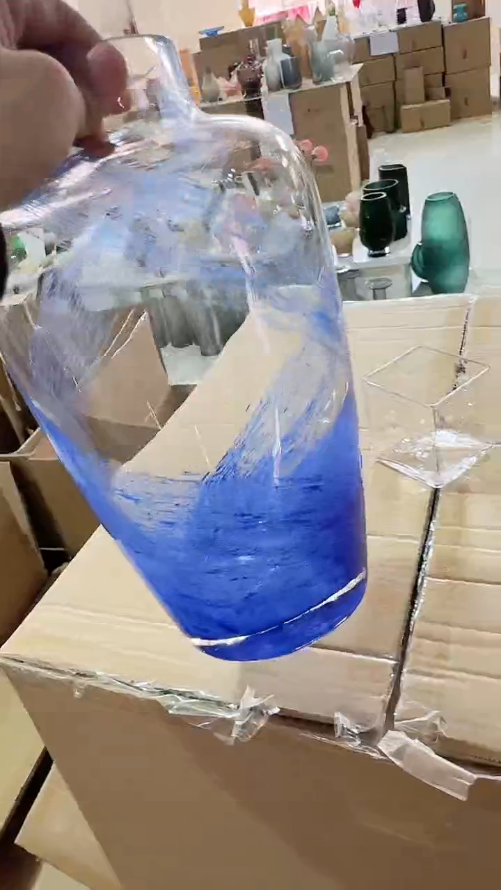 【闪购商品】玻璃蓝色线条