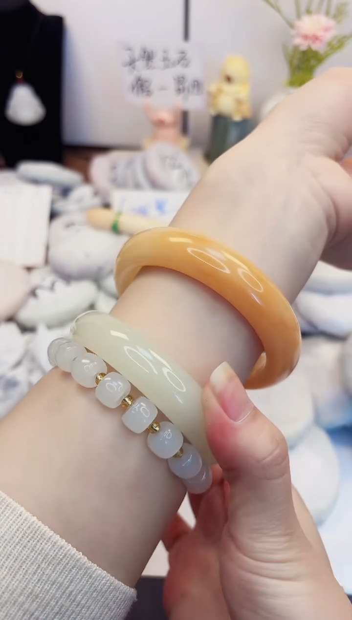 【闪购商品】石英质玉手镯未镶嵌164-财气镯-圈口63