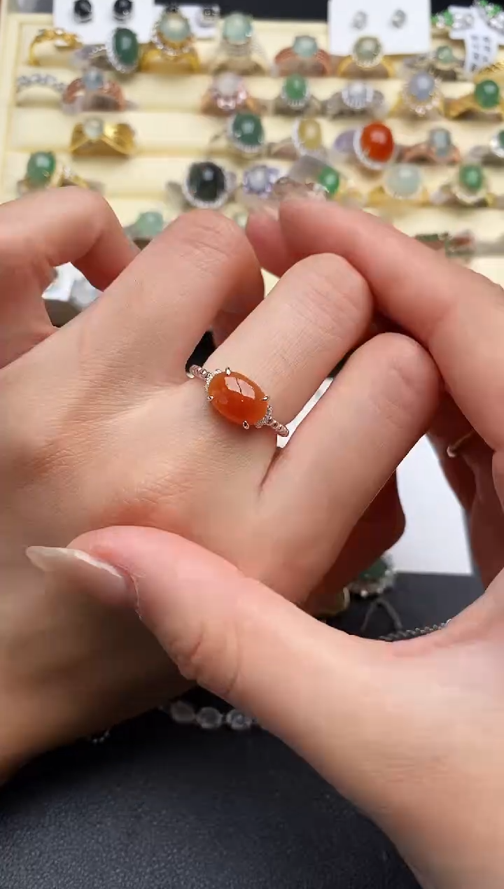 【闪购商品】翡翠戒指银S925镶嵌33333333+4