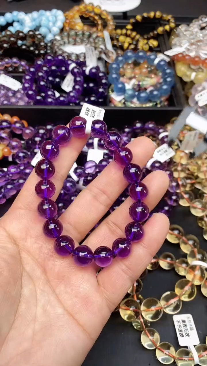 【闪购商品】水晶手串未镶嵌44a紫水晶11mm