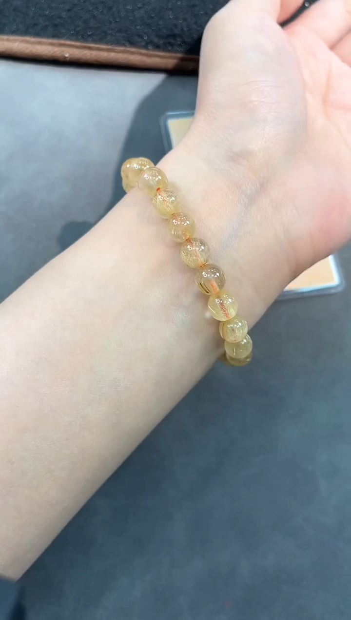 【闪购商品】发晶手链未镶嵌30号金发单圈8mm