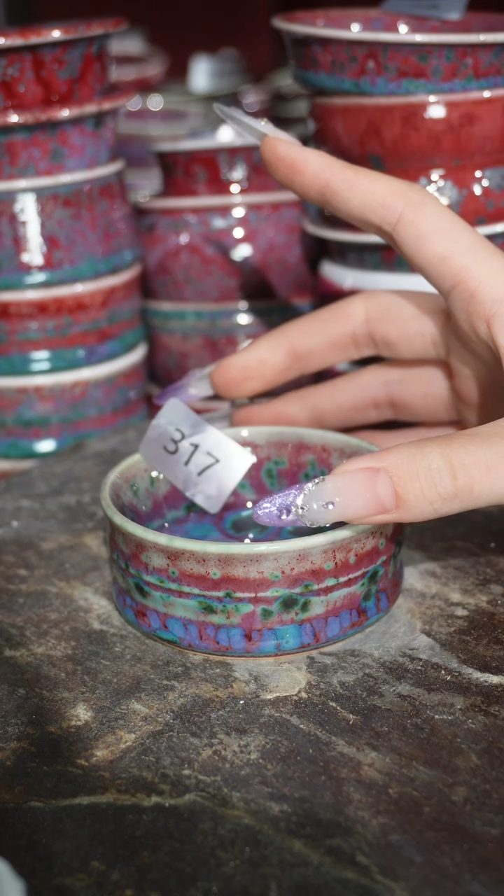 摆件陶精品窑变钧瓷茶器